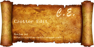 Czotter Edit névjegykártya