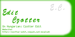 edit czotter business card